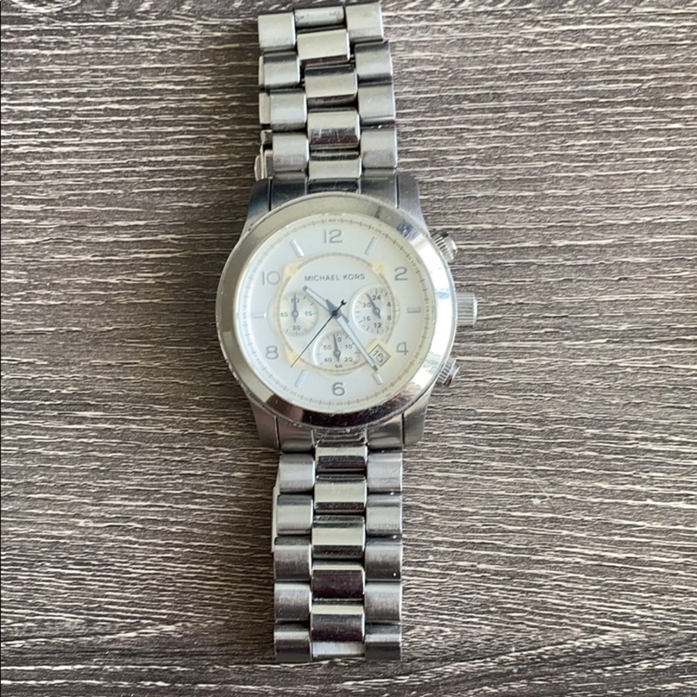 Silver Michael Kors 44m watch.